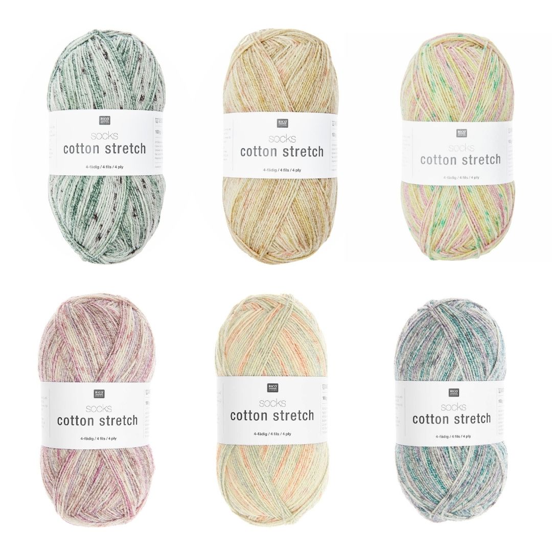 Sockenwolle Socks Cotton Stretch 100g 390m aus Baumwolle Wolle Polyamid und Polyester Farbauswahl