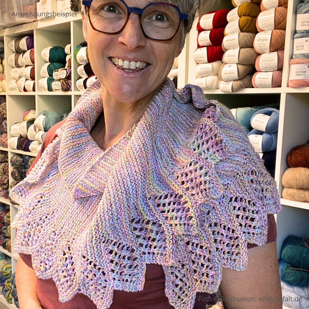 Summer Sprinkles Dreiceckstuch Helmi-Tuch gestrickt in pastel Muster