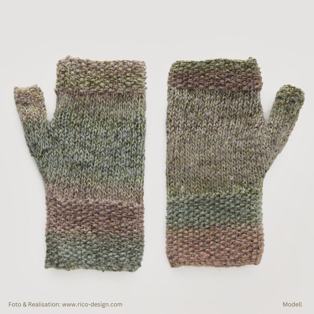 Creative Make it Blümchen Pailletten-Beilaufgarn 25g 375m 100% Lyocell Muster Handstulpen stricken