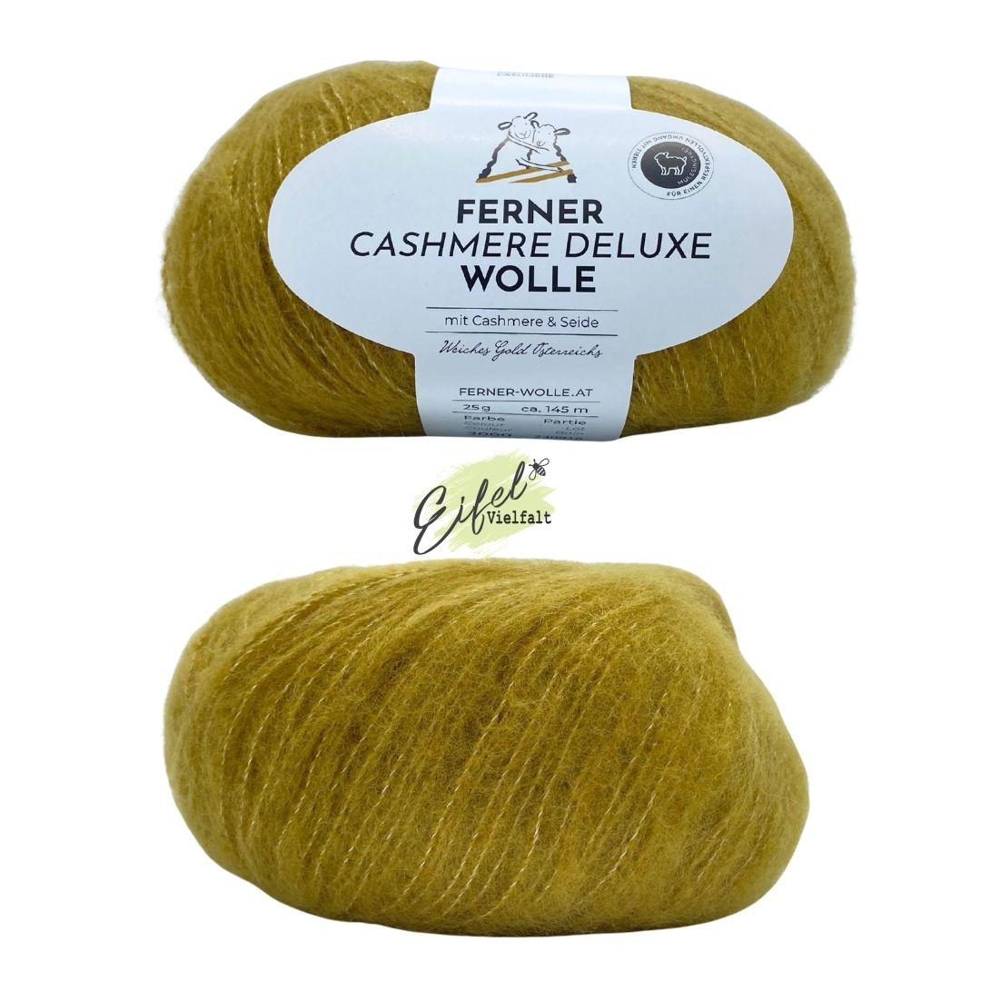 Cashmere Deluxe 25g Kaschmirwolle mit Schurwolle und Seide Farbe 3000 senf