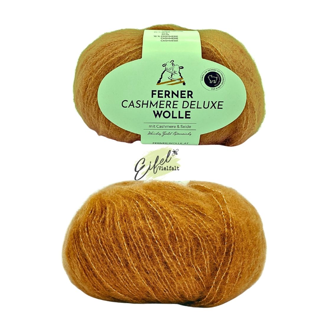 Cashmere Deluxe 25g Kaschmirwolle mit Schurwolle und Seide Farbe 3021 karamell