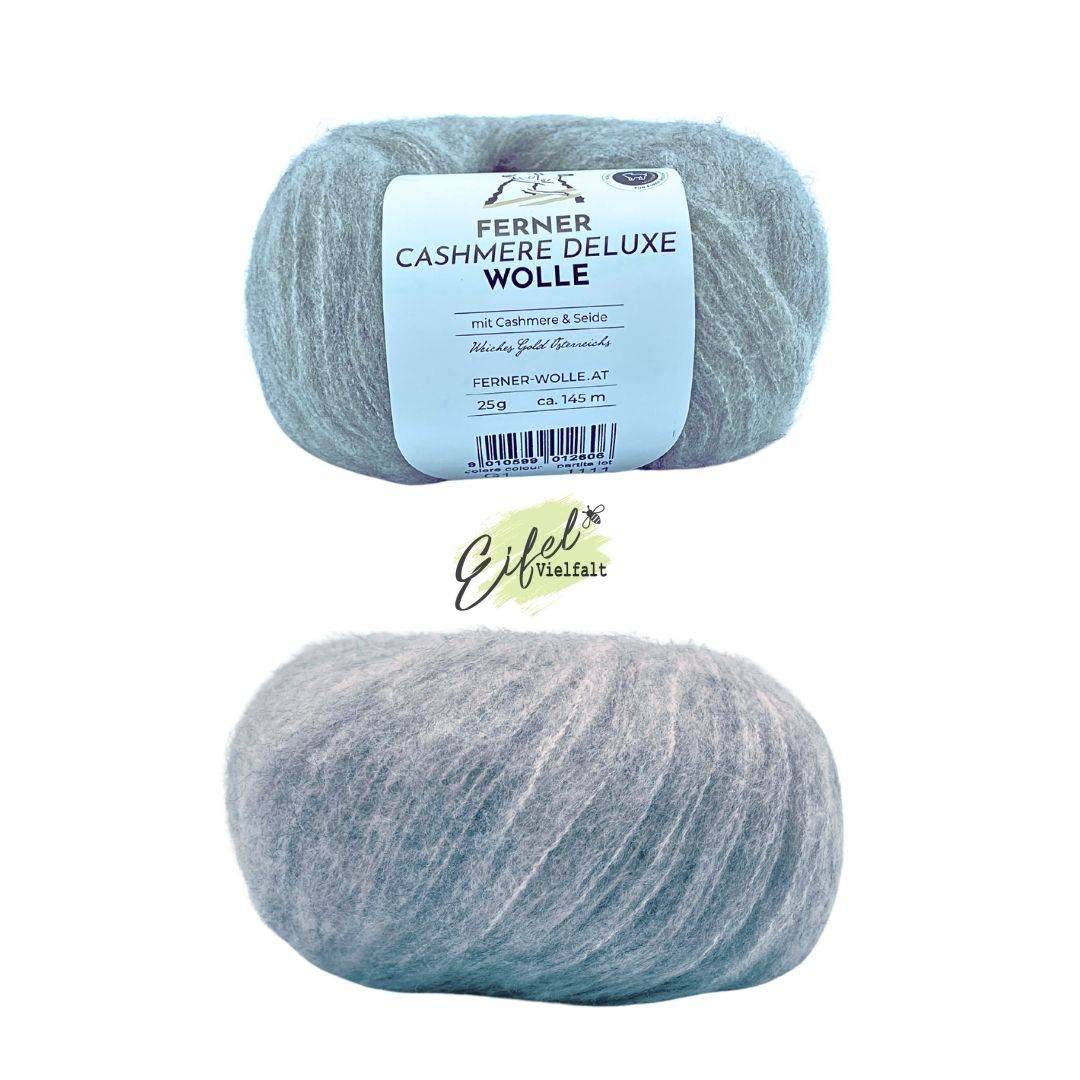 Cashmere Deluxe 25g Kaschmirwolle mit Schurwolle und Seide Farbe G1 hellgrau-meliert