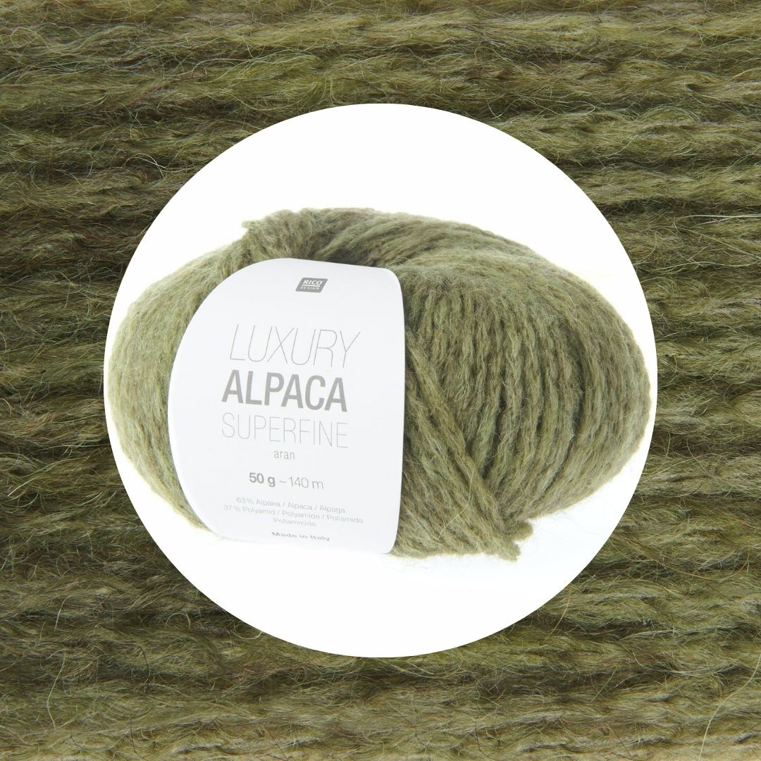 Luxury Alpaca superfine 50g 140m Farbe Nr. 034 efeu Strickwolle Häkelwolle