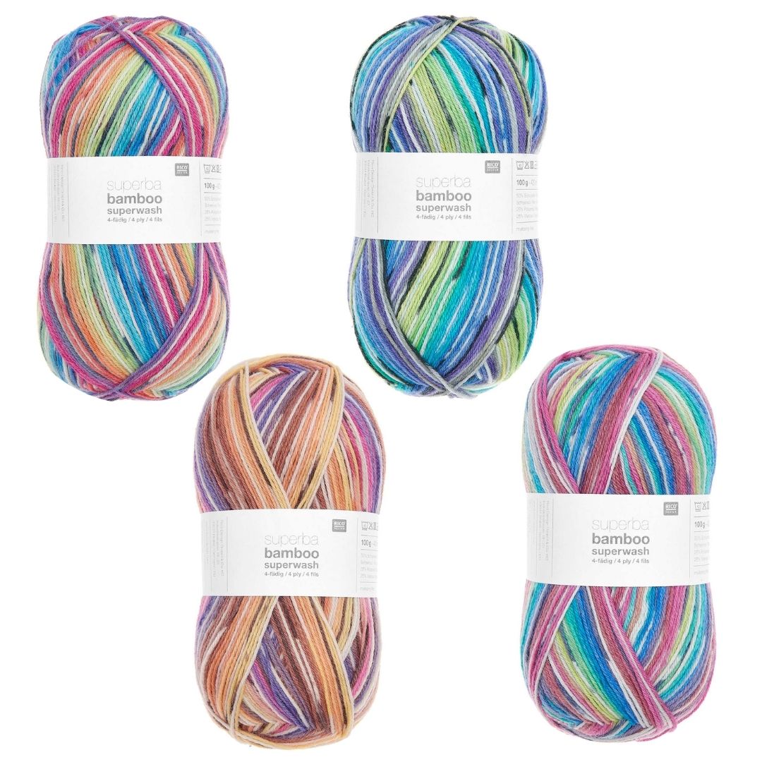 Sockenwolle Bamboo Rainbow alle Farben