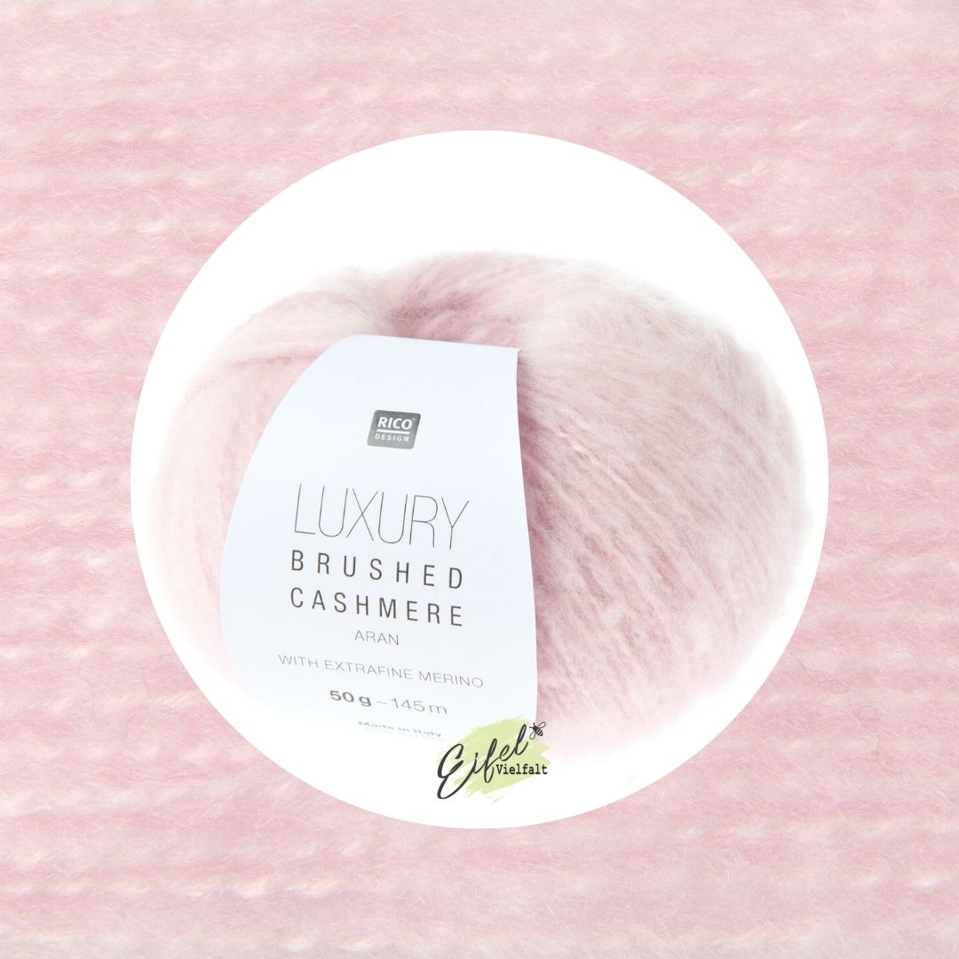 Luxury Brushed Cashmere aran 50g 145m Strick- und Häkelwolle Farbe 004 rosa