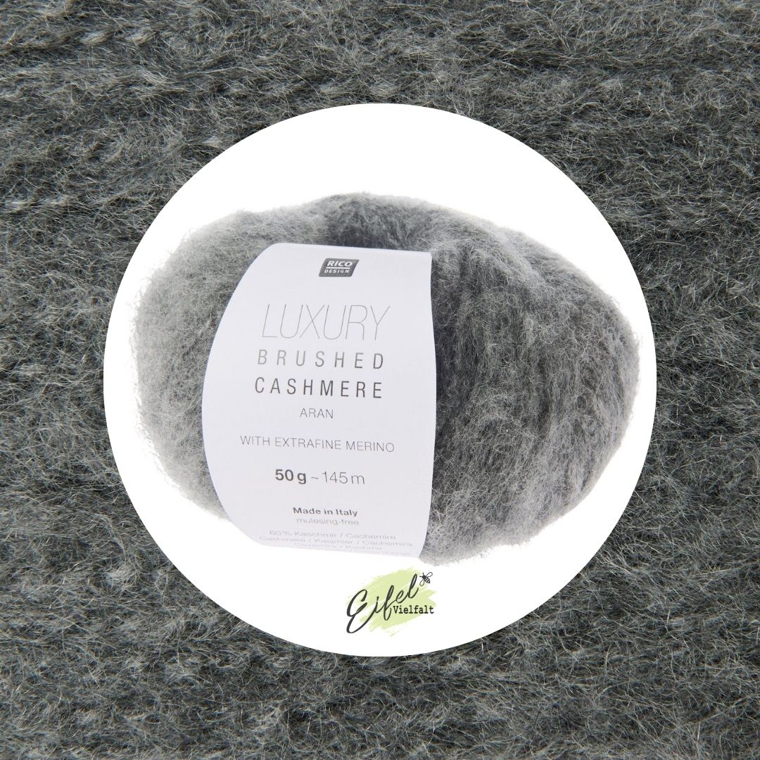 Luxury Brushed Cashmere aran 50g 145m Strick- und Häkelwolle Farbe 006 anthrazit