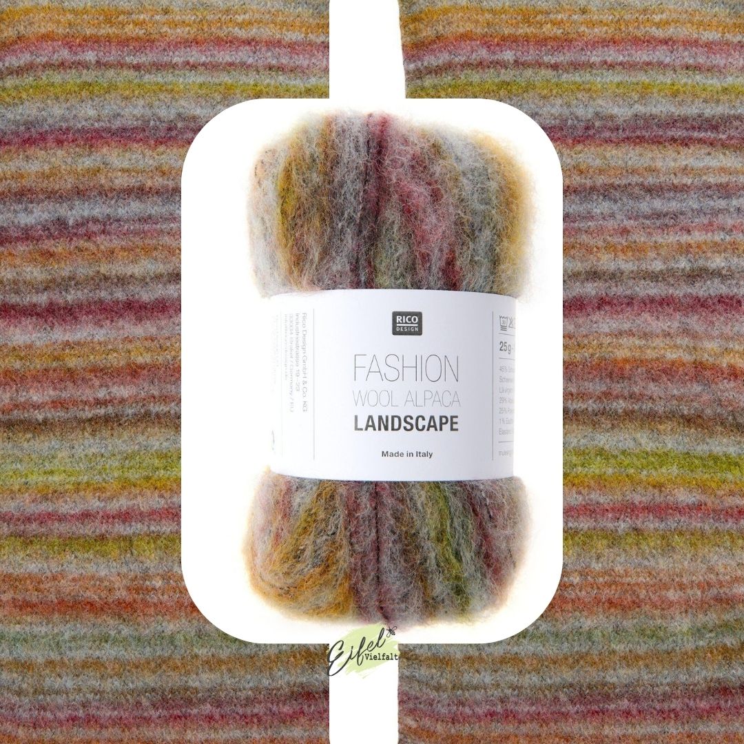 Fashion Wool Alpaca Landscape 25g 170m Häkel- und Strickwolle Maschenbild und Knäuel in Farbe 001 earhty colours