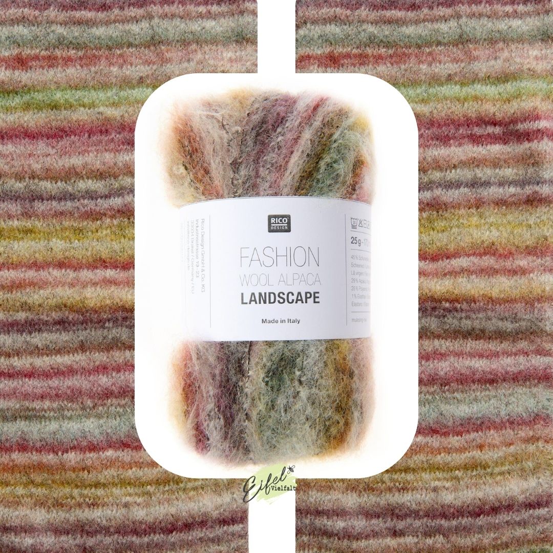 Fashion Wool Alpaca Landscape 25g 170m Häkel- und Strickwolle Maschenbild und Knäuel in Farbe 002 ethno shades