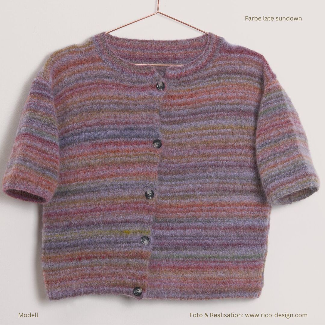 Fashion Wool Alpaca Landscape 25g 170m Häkel- und Strickwolle Musterstrick Weste mit kurzen Ärmel in Farbe late sundown