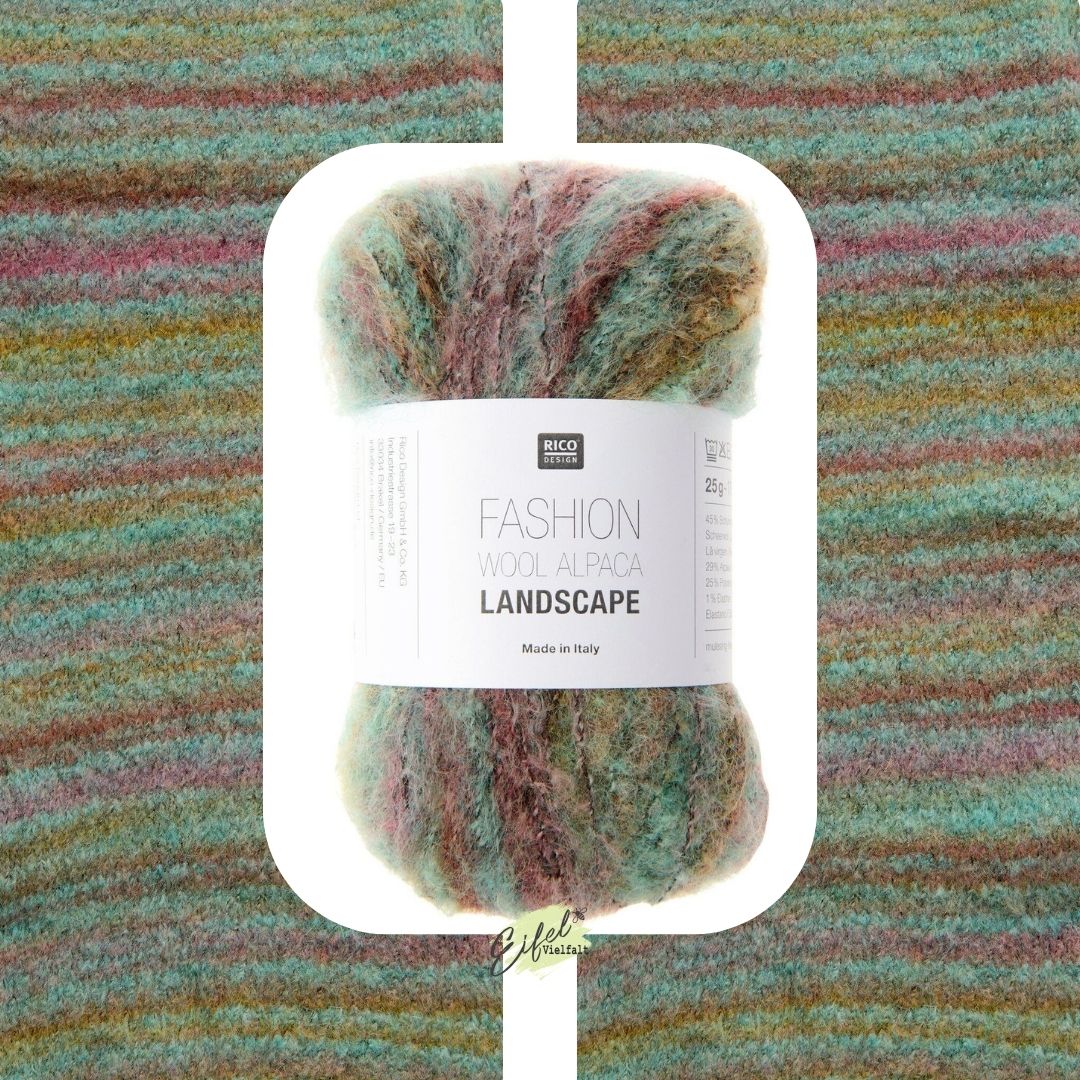 Fashion Wool Alpaca Landscape 25g 170m Häkel- und Strickwolle Maschenbild und Knäuel in Farbe 007 morning sky