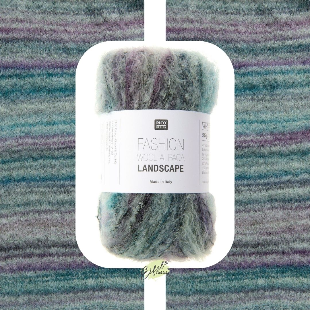 Fashion Wool Alpaca Landscape 25g 170m Häkel- und Strickwolle Maschenbild und Knäuel in Farbe 008 deep sea