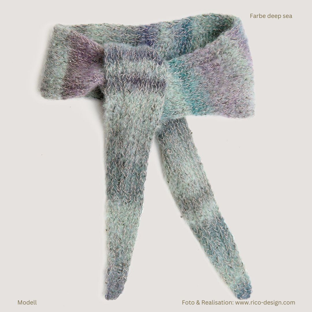 Fashion Wool Alpaca Landscape 25g 170m Häkel- und Strickwolle Musterstrick in Farbe deep sea als Mini-Dreieckstuch